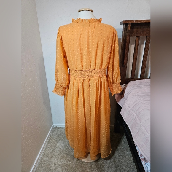 Elegant Orange Women's Dress - Picture 3 of 4